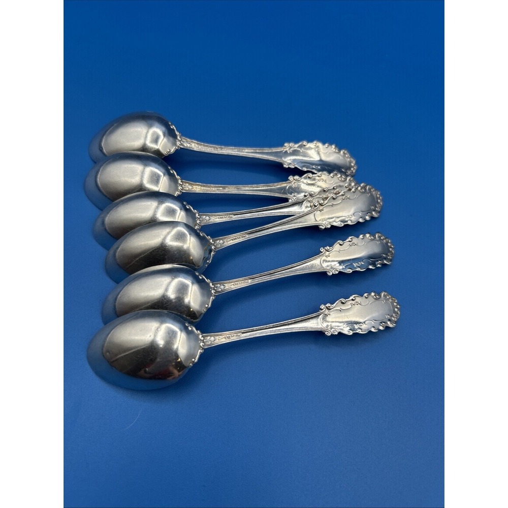 Watson Coronado Sterling Silver Demitasse Spoons Set of 6 Silver Floral Ornate - Picture 6 of 7